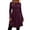 Wine(Ladies Dresses), variant on GUACER Fall Dresses for Women Long Sleeve Round Neck Casual Swing Dress Soft Winter Dress for Work & Weekend