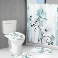 thumbnail image 1 of Dznils Rústico Granja Shower Curtain y Alfombra Set, 16 Pzas Juego de Baño Floral Margarita Verde Azulado, 72 x 72, 1 of 10