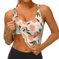 thumbnail image 3 of Picia Peach With Leaves1 Sports Bra for Women,Padded Strappy Sports Bras Medium Support Yoga Bra with Removable Cups,Running Yoga Bra-XX-Large, 3 of 9