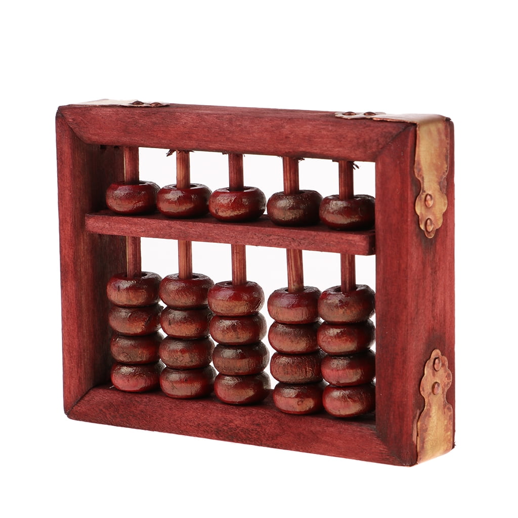 Chinese Wooden Abacus Arithmetic 15 Digits Math Tool Kids Learning Gift Red 