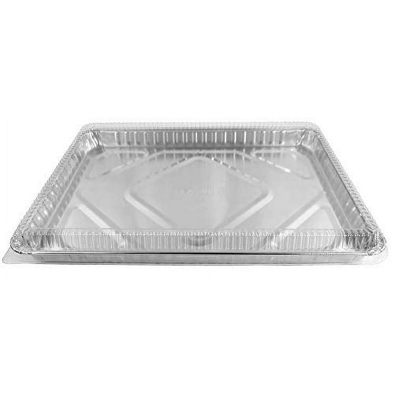 Disposable Aluminum Half Sheet Cake Pan w/ Clear dome lid #7300P