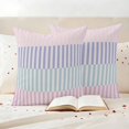 thumbnail image 3 of Colorful Stripe Outdoor Waterproof Pillow Covers, Modern Pink Purple Blue Vertical Striped Decorative Square Throw Pillowcase Sofa Cushion Sham for Patio/Couch/Chair, 26"x26" 2 Pack, 3 of 8