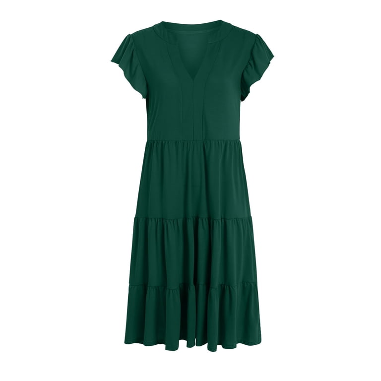 jade green summer dress Jade Ruffled High Low Dress main image 1