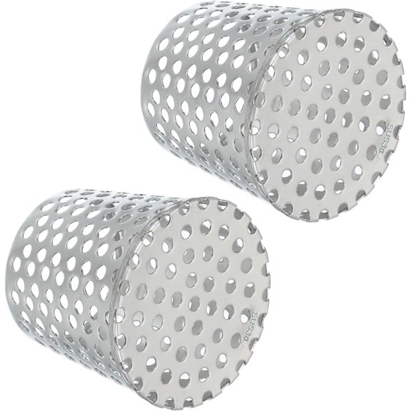 ABCISI Gutter Guard Filter 3"-2.4", 2 Pcs PVC Termination Cap Mesh Screen Roof Vent Cover Stainless Steel Conical Exhaust Pipe Cover Downspout Guard Filter Strainer for Downspout