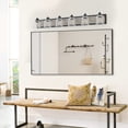 thumbnail image 5 of 6-Light Farmhouse Bathroom Vanity Light, 48.5 Inch Rustic Wall Sconce with Wood Finish and Bubble Glass, 5 of 11