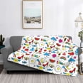 thumbnail image 2 of Yiaed Summer Print Blanket Throw Blanket Soft Cozy Flannel Blanket for Home Bed Sofa Couch Chair-40"x30", 2 of 6