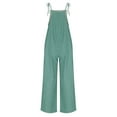 thumbnail image 4 of Kaemgyyd Womens Denim Bib Overalls Summer Wide Leg Spaghetti Strap Jean Pants Jumpsuits Trendy Fashion One-Piece Outfit with Pockets, 4 of 7