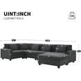 thumbnail image 2 of LUCKHAO Oversized 128" Modular Sectional Sofa with Ottoman, Convertible U-Shaped Couch with Charging Ports & Cup Holders, 6 Seater Chenille Cloud Couch with 30.5" Wide Seat, 330LBS for Huge Person, 2 of 8