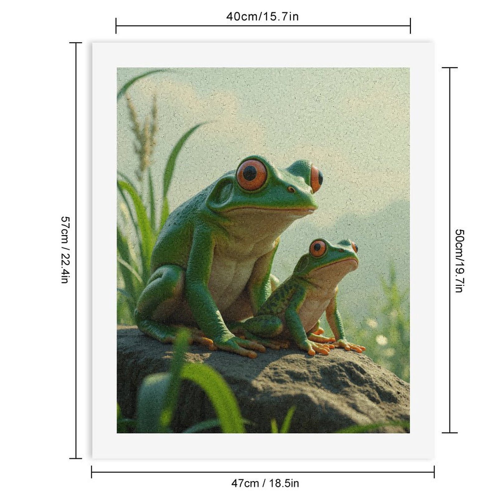 Paint by Numbers Kit for Adults, Frogs On Rock Green Landscape Paint by Numbers, Easy Paint by Numbers Kit for Adults Beginner, DIY Adult Paint by Number Kits on Canvas, Home Decor