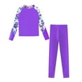 thumbnail image 5 of Alvivi Girls Long Sleeve Bathing Suit Swimsuit Kids Rash Guard Swim Top with Legging Pants Set Purple 10, 5 of 7