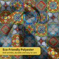 thumbnail image 6 of Round Tablecloth 60 inch, Mexican Talavera Table Cloth, Waterproof Washable Polyester Wrinkle Resistant Table Cover for Kitchen Dining Table, Wedding, Buffet Parties and Camping, 6 of 6