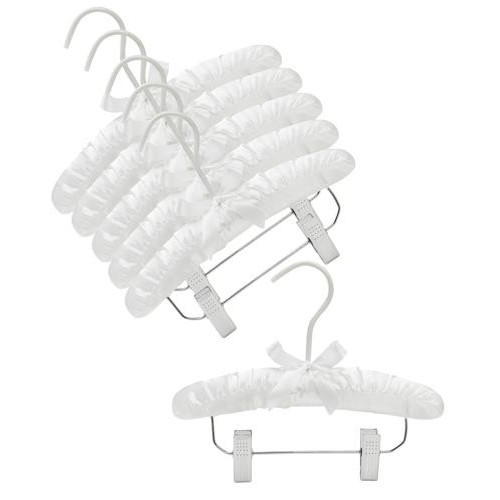 Infant Satin Padded Hangers w/ Clips (White)