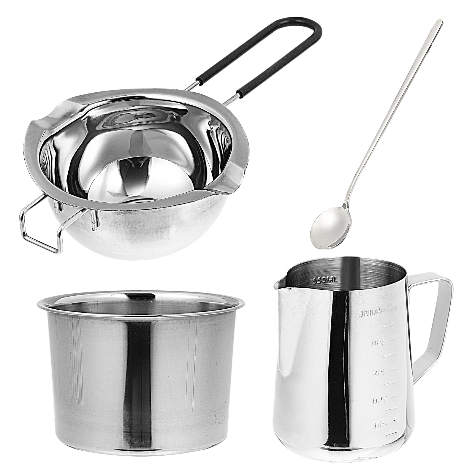 Stick Milk Pan Saucepan Butter Warmer Milk Boiling Melting Pot Chocolate Pot Stainless Steel Frothing Coffee Pitcher for Home Kitchen Silver 1000ml HEMOTON Non