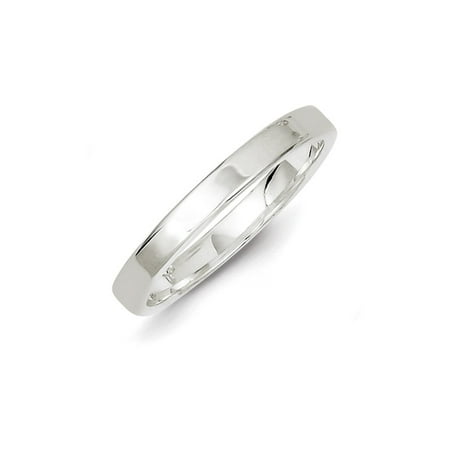3mm Flat Sterling Silver Wedding Band Ring Size 7