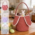 thumbnail image 7 of Purple Corduroy Easter Rabbit Basket For Kids Candy Egg Hunt Toy Storage Pouch Purple, 7 of 7