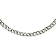 Primal Steel Stainless Steel Polished Square Link 24-inch Necklace