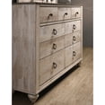 thumbnail image 5 of Roundhill Imerland Contemporary White Wash Finish 7-Drawer Dresser, 5 of 8