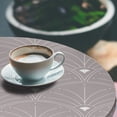 thumbnail image 3 of Ambesonne Art Deco Fitted Round Tablecloth, Neutral Classic Scales, 45"- 56" Diameter, Warm Taupe and White, 3 of 5