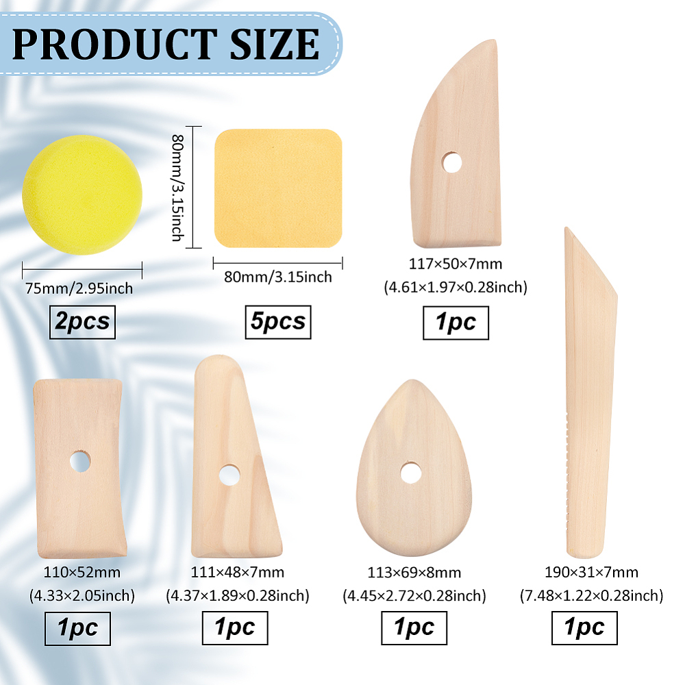 1bag DIY Clay Ceramic Craft Jewerly Tool Kit Including Portable Clay Wedging Board MDF Wood Mud Mat Silicone Molds and Wooden Carving Curved Clapper Mixed color