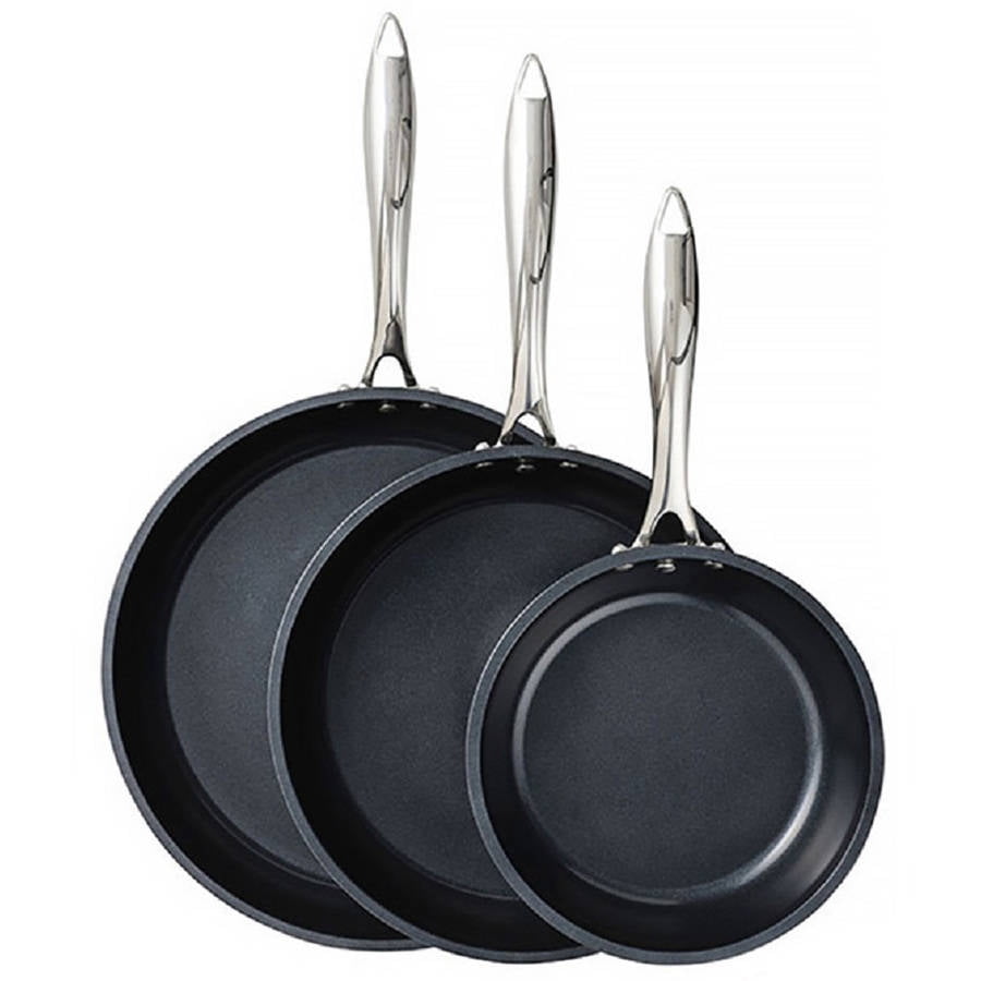 Kyocera Ceramic Coated 3pc Pan Set 8", 10", 12"