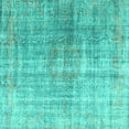 thumbnail image 1 of Ahgly Company Machine Washable Indoor Square Abstract Turquoise Blue Contemporary Area Rugs, 8' Square, 1 of 4