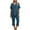 Blue, variant on Scyoekwg Womens 2 Piece Sets Summer Outfits Loose Tracksuit Trendy Sweatsuits Sets Solid Color Short Sleeve V-Neck Tops Wide Leg Pants Casual Outfits (Army Green,L)