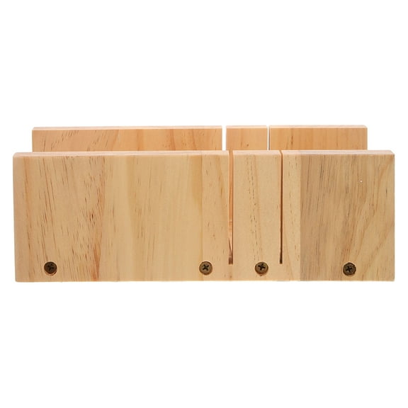 RUNROTOO 1Set Wood Soap Dish Soap Cutter Mold for Homemade Soap Supplies Double Slots