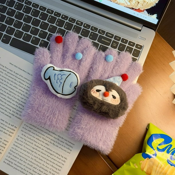 Guantes de terciopelo de invierno, guantes gruesos y cálidos, guantes para mujer, guantes para exteriores a prueba de frío, guantes para mujer