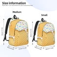 thumbnail image 2 of Disketp White Ice Cream print Canvas Backpack Lightweight Travel Daypack Student Rucksack Laptop Backpack-Small, 2 of 5
