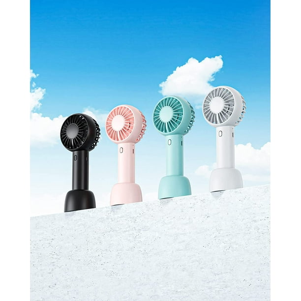 Gaiatop Mini Portable Fan, Powerful Handheld Fan, Cute Design 3 Speed  Personal Small Desk Fan with Base, Lightweight Makeup USB Rechargeable Fan  for