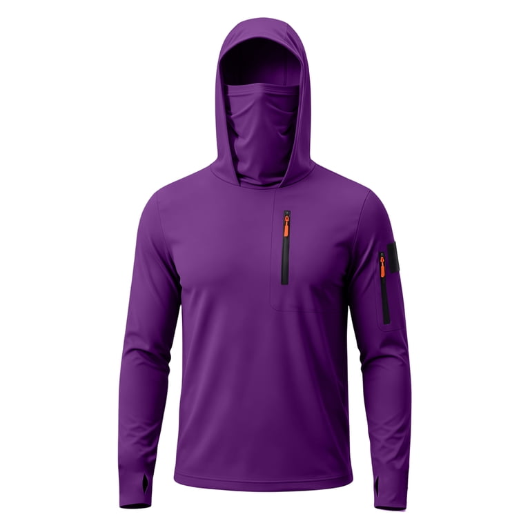 BRANROY Men's Multifunctional Sun Hoodie - Zipper Velcro Hooded