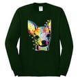 thumbnail image 2 of Wild Bobby Dean Russo Colorful Chihuahua Dog Lover Men Long Sleeve Shirt, Forest Green, 3X-Large, 2 of 5