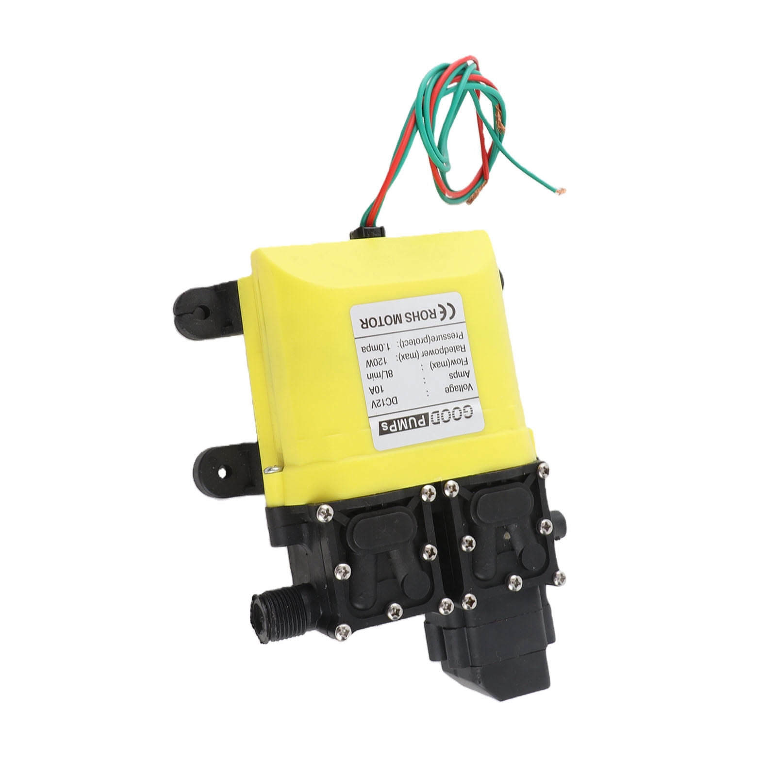 BIMZUC 12V 120W 8L Diaphragm High Pressure Pump with Copper Connector Automatic Water Injection Pump for RV, Marine, Garden Sprinklers, 10A Electric Transfer Pump