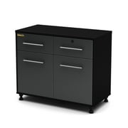 South Shore Karbon Collection Base Storage Cabinet, Pure Black/Charcoal