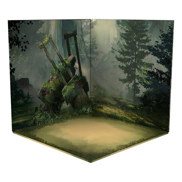 1:12 Telón de Fondo Decoración Organizador Escena Almacenamiento Fondo Soporte Organizador para 1:12 Figuras Muñeca Vehículo Coche Escaparate Bosque Macarena vitrina de fondo