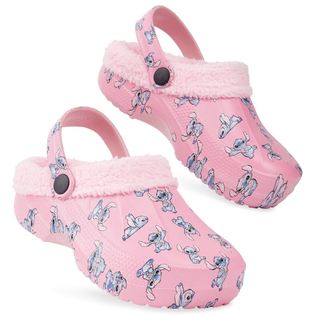 Zuecos Disney Stitch con forro polar para niñas, rosa, talla 29/30 EU