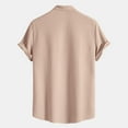 thumbnail image 6 of Besolor Men's Button down Shirts Ribbed Short Sleeve Basic Tee Shirts Solid Color Summer Vacation Beach Tops, 6 of 6
