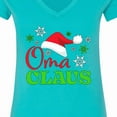 thumbnail image 4 of Inktastic Oma Claus with Christmas Santa Hat and Snowflakes Women's V-Neck T-Shirt, 4 of 5