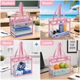 thumbnail image 2 of Clear Tote Bag Stadium Approved 12x12x6, 2 Pack Heavy Duty PVC Clear Tote with Zipper for Concerts, Work & School, Pink, 2 of 8