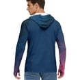 thumbnail image 5 of Men's UPF 50+ Sun Protection Hooded Shirt with Integrated Face Cover Long Sleeve Lightweight Rash Guard Shirts for Fishing Hiking Camping Or Outdoor Sports Hot Pink L, 5 of 5