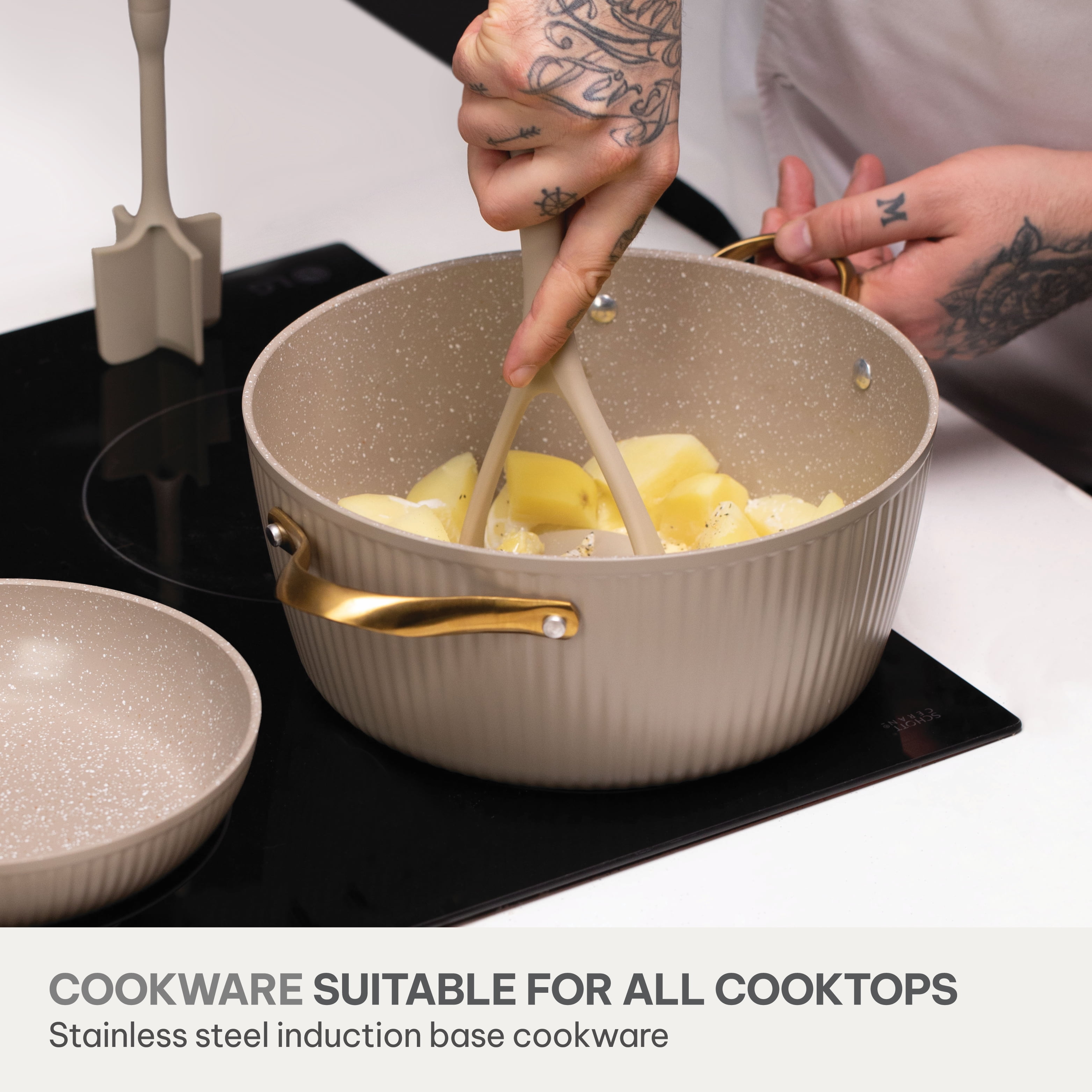 Thyme & Table 32-Piece Non-Stick Cookware & Bakeware Set, Taupe
