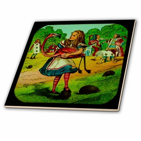 Do Ceramic Tile - 3dRose Alice in Wonderland Golfing - Ceramic Tile, 4-inch