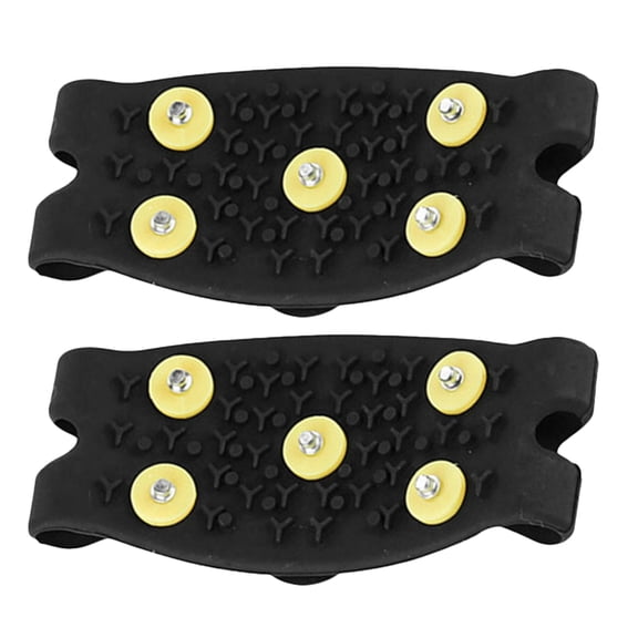 Hemoton 1 Pair Ice Cleats For Shoes And Boots Winter Walking Ice Snow Cleats Anti Slip Crampons 5 Studs Kids Overshoe Stretch Footwear