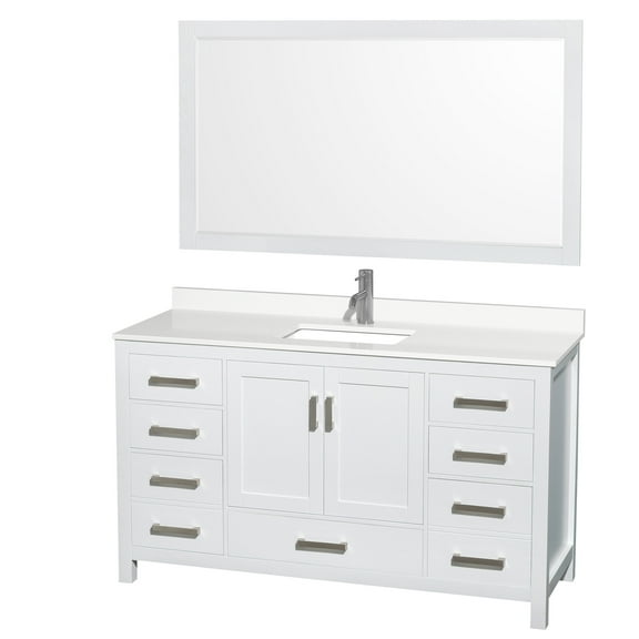 Wyndham Collection Wcs141460s-Qtz-Unsm58 Sheffield 60" Free Standing Single Basin Vanity