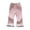 Pink, variant on Girls Leggings Ribbed Pull Flared Pants Elastic Waist Ruffle Hem Kids Casual Soft Spring Autumn Schoolwear (Coffee, 5-6 Years)