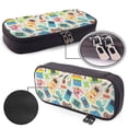 thumbnail image 4 of Lsque Playing Video Games Printed Big Capacity PU Leather Pencil Case Large Pencil Pouch Stationery Pen Bag Pencil Holder for Teen, 4 of 6
