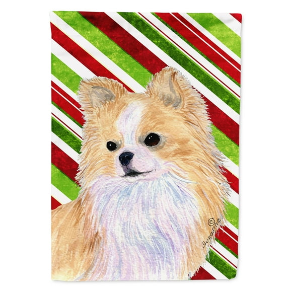 Chihuahua Candy Cane Holiday Christmas Garden Flag