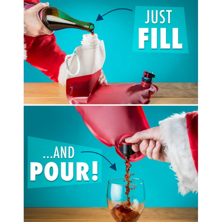 Santa's Stocking Flask: Yuletide drink dispenser with clip.