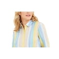 thumbnail image 2 of NEW Charter Club Women's Beach Stripe Linen-Blend Button Front Top Size Small, 2 of 3