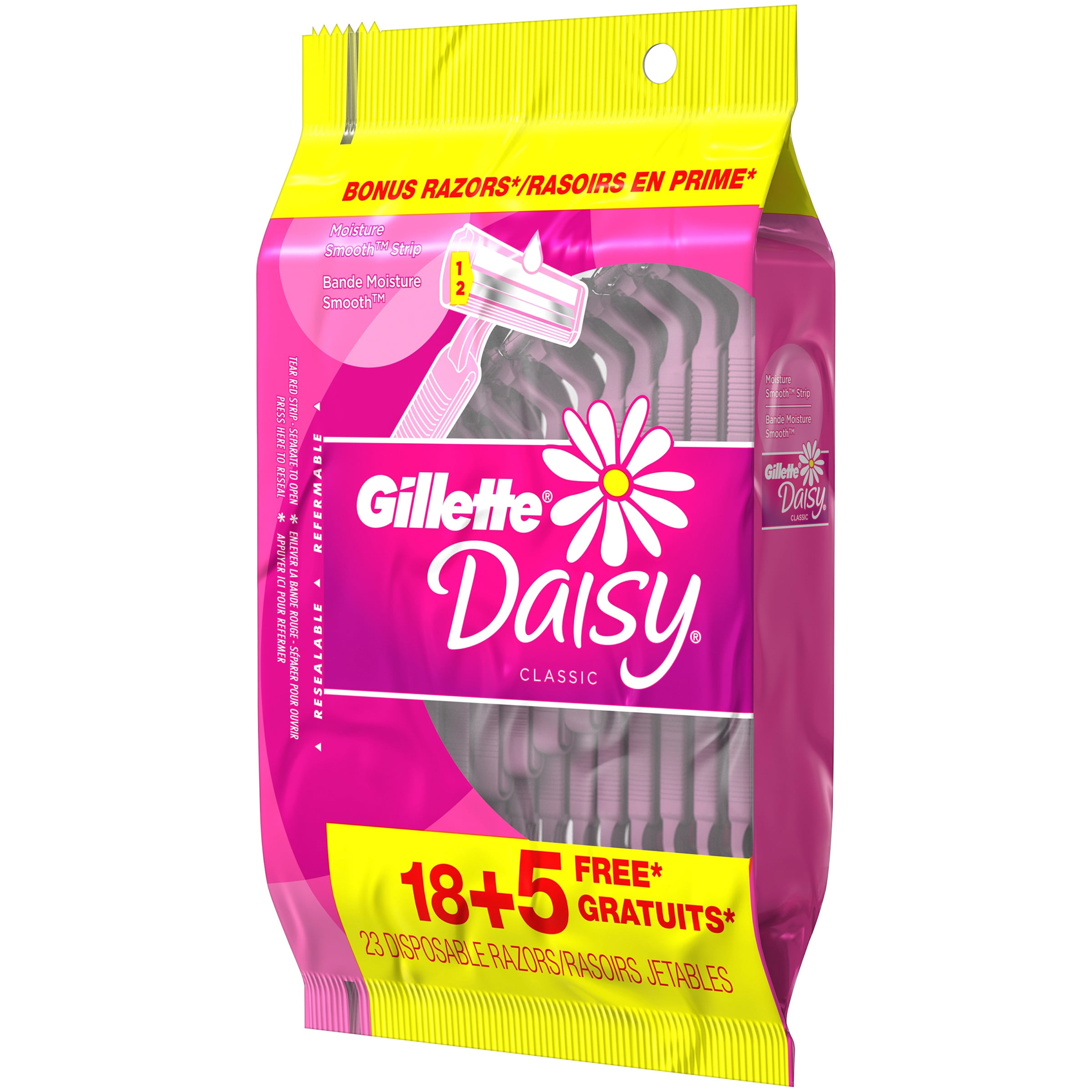 Gillette Daisy Classic Disposable Razor, 18 Count + 5 Bonus Razors
